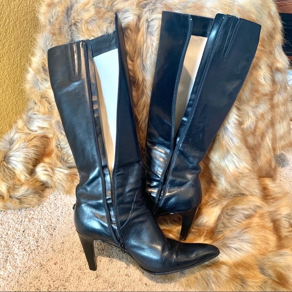 Via Spiga Shoes - Via Spiga Leather Pointy Toe Boots w/ Heels